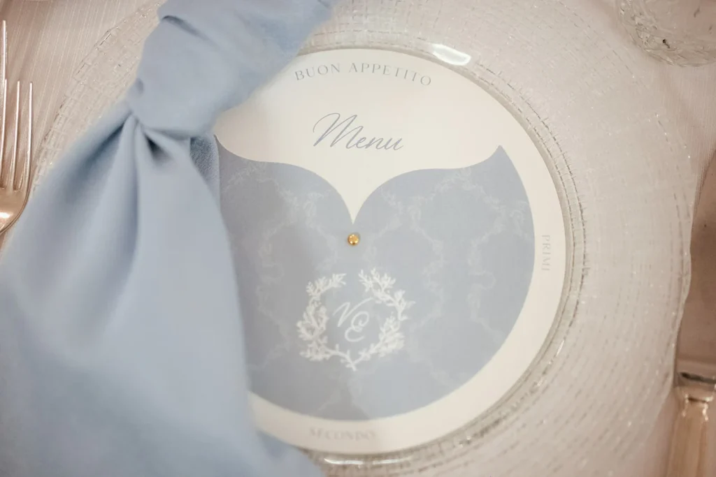 Il menu con il nome dell'invitato