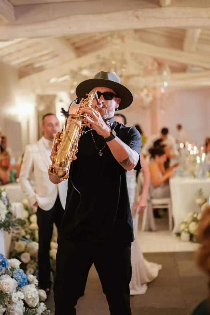 Il sassofonista durante la cena