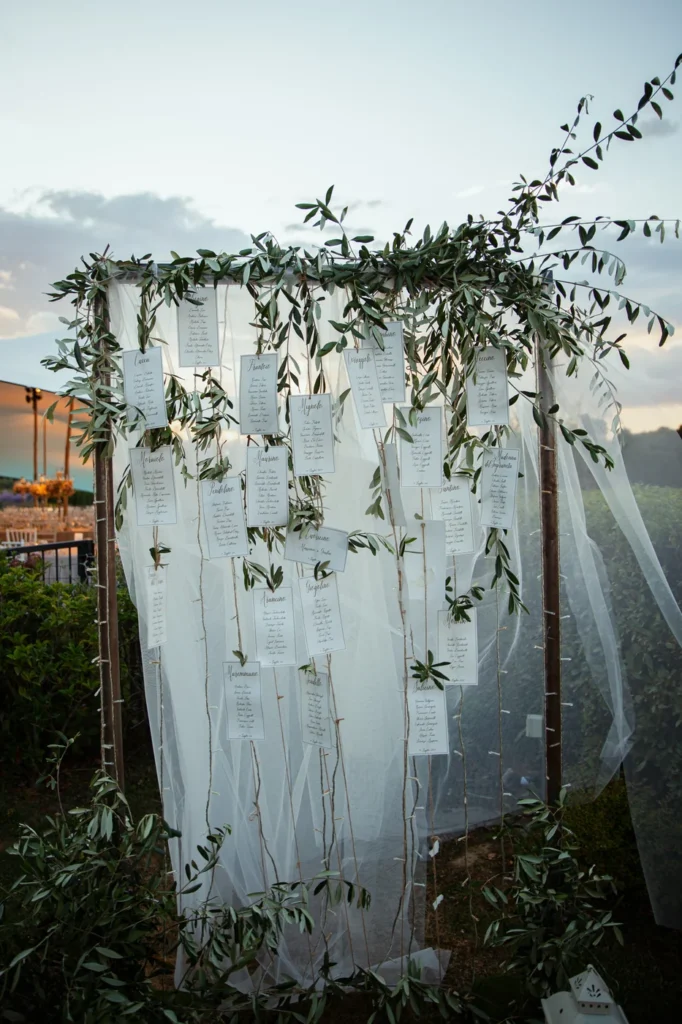 Tableau de mariage tra rami e tessuti